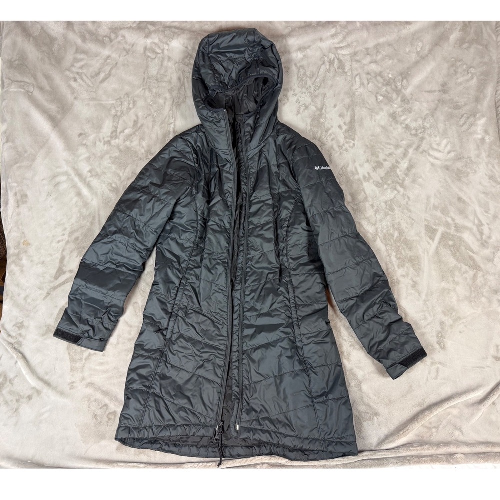 Columbia Womens Black Insulated Hooded Long Puffer Parka Jacket Small